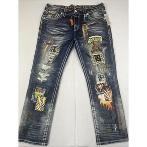 Rock Revival Special Edition Rock Exhibition Denny Straight Jeans 38x32
